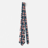 Cravate Cool Abstrait gris foncé et Motif Saumon (Devant)
