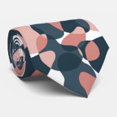 Cravate Cool Abstrait gris foncé et Motif Saumon (Roulé)