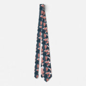 Cravate Cool Abstrait gris foncé et Motif Saumon (Dos)