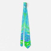 Cravate Cool Abstrait Retro Aqua et Lime Green Swirl (Dos)