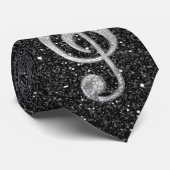 Cravate Cool argent parties scintillant effet brillant tre (Roulé)