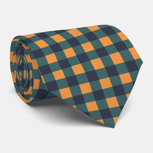 Cravate cool Automne motif de chèque saisonnier (Roulé)