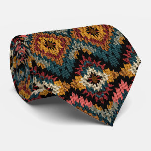 Cravate Cool Aztec motif carrelé