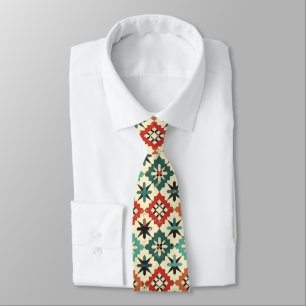 Cravate Cool Aztec motif carrelé occidental