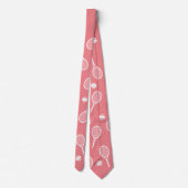 Cravate Cool Blanc Retro Racquettes de Tennis Motif Rose C (Dos)