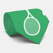 Cravate Cool Blanc Retro Raquettes de Tennis Motif Vert (Roulé)
