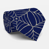 Cravate Cool bleu marine Cobweb Éffrayant Uncanny Hallowee (Roulé)