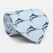 Cravate Cool Blue Swordfish Motif (Roulé)