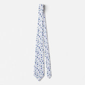 Cravate cool blue white polka dot tiled pattern (Devant)