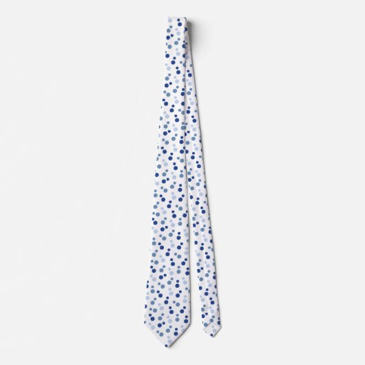 Cravate cool blue white polka dot tiled pattern (Devant)