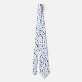 Cravate cool blue white polka dot tiled pattern (Dos)