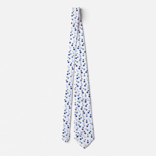 Cravate cool blue white polka dot tiled pattern (Dos)