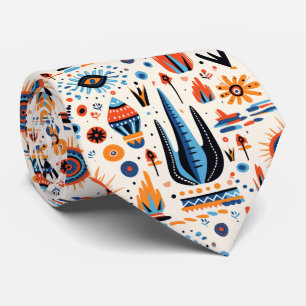 Cravate Cool Boho Sud-Ouest carrelé motif