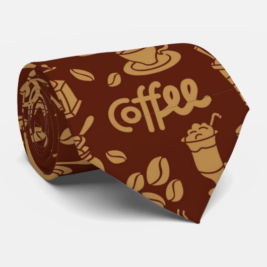 Cravate cool café carrelé motif (Roulé)
