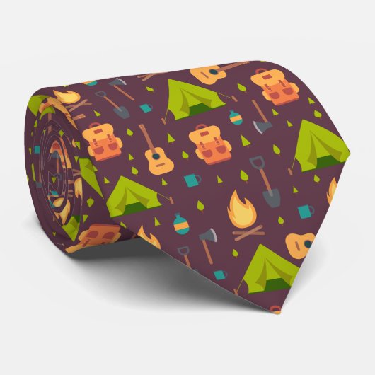 Cravate Cool Camping Design Motif extérieur (Roulé)