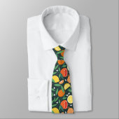 Cravate cool carrelé agrumes motif (Attaché)
