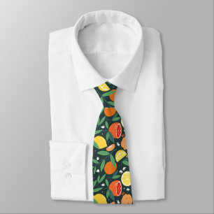 Cravate cool carrelé agrumes motif
