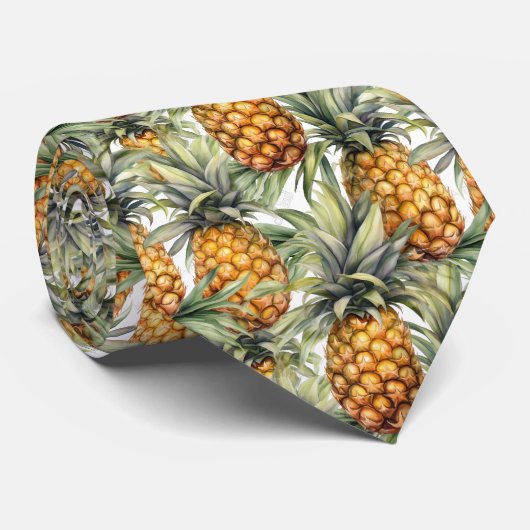 Cravate Cool carrelé ananas motif (Roulé)