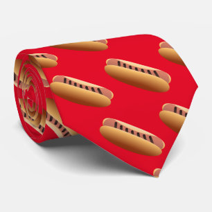 Cravate Cool carrelé grillé hot-dog motif