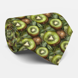 Cravate Cool carrelé kiwi motif fruit