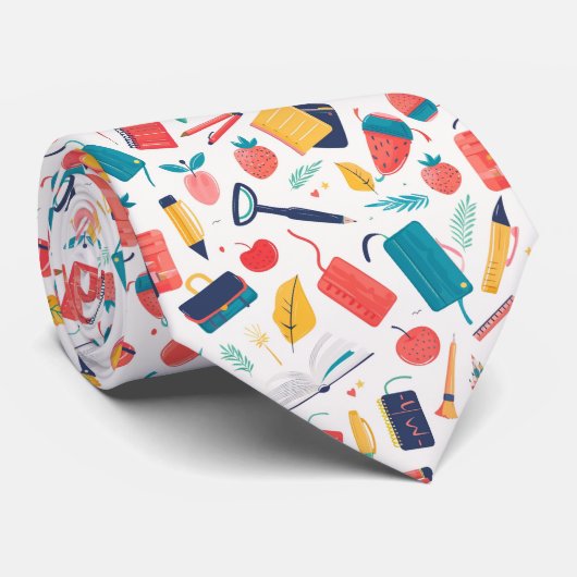 Cravate Cool carrelé motif de l'école enseignant (Roulé)