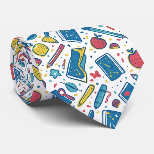 Cravate Cool carrelé motif de l'école enseignant (Roulé)