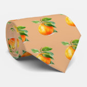 Cravate Cool carrelé orange motif fruit (Roulé)