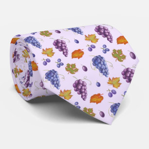 Cravate cool carrelé raisin motif fruit