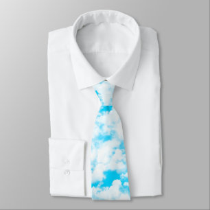 Cravate cool ciel nuageux carrelé motif