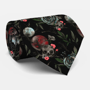 Cravate cool crâne gothique carrelé motif