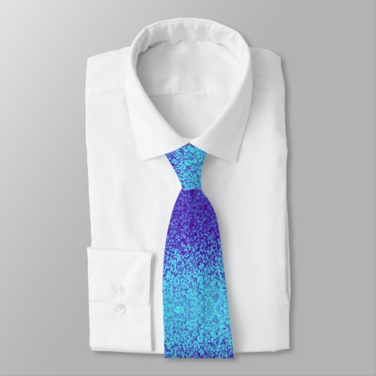 Cravate cool cyan purple glitter sparking polygons pattern (Attaché)