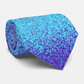 Cravate cool cyan purple glitter sparking polygons pattern (Roulé)