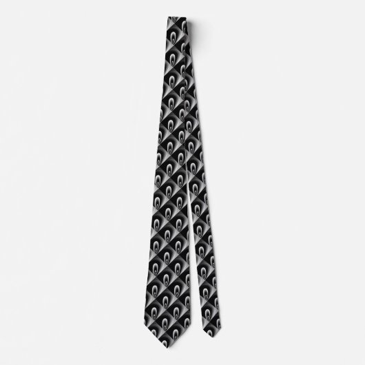 Cravate Cool d'argent noir Motif moderne (Devant)