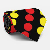 Cravate Cool de points rouges et jaunes (Roulé)