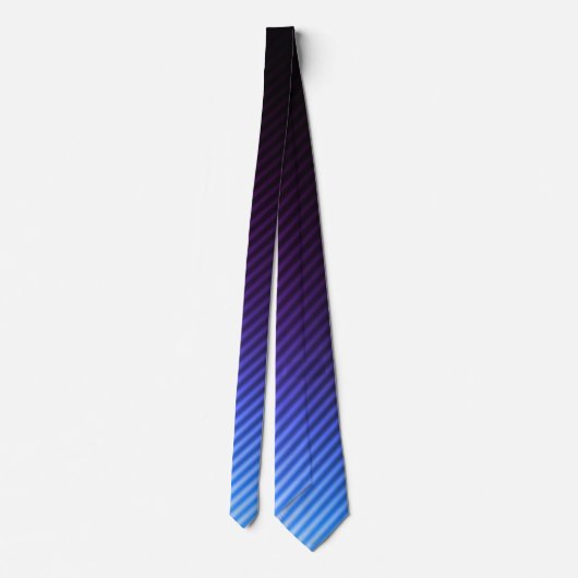 Cravate Cool dégradant élégant Noir violet Bleu rayures (Dos)