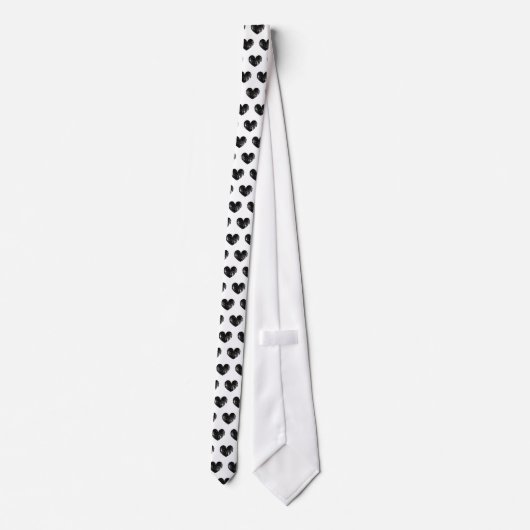 Cravate Cool en détresse coeur noir motif mariage (Dos)