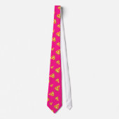 Cravate Cool et amusant pizza tranches motif rose chaud (Devant)