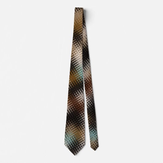 Cravate Cool Funky Multi Brown Wavy Zig Zag Motif (Devant)