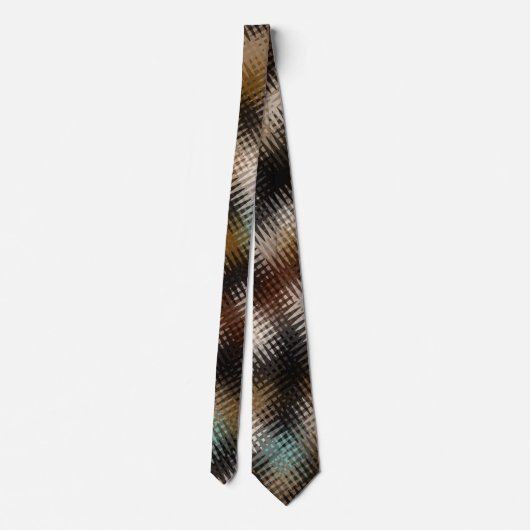 Cravate Cool Funky Multi Brown Wavy Zig Zag Motif (Dos)