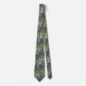 Cravate Cool funky Retro Chic  en marbre fractal Motif (Devant)