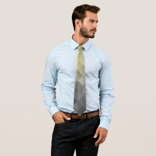 Cravate Cool gris jaune Ombre motif géométrique