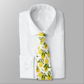 Cravate cool lemon fruit tiled pattern neck tie  (Attaché)