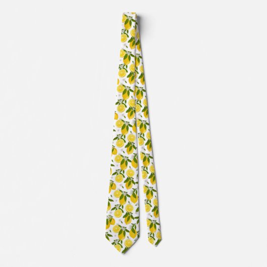 Cravate cool lemon fruit tiled pattern neck tie  (Devant)