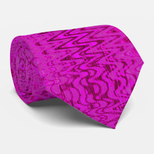 Cravate Cool Magenta Abstrait Type Dye Retro Waves