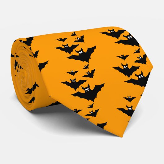 Cravate Cool mignon chauves chauves-souris Black Flying Ha (Roulé)
