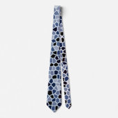 Cravate Cool moderne Mosaïque bleue Motif (Devant)