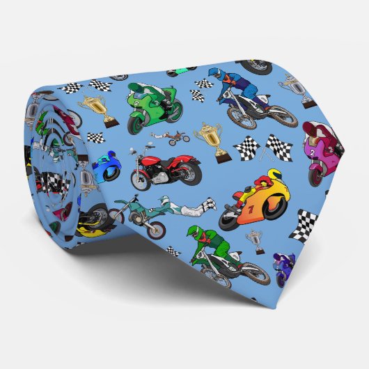 Cravate Cool Motorcycle Illustrations Motif (Roulé)