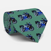 Cravate Cool Motorcycle Vert Cou (Roulé)