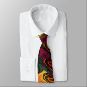 Cravate Cool multicolore Art Abstrait fin fractal (Attaché)