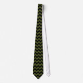 Cravate Cool noir armée vert rétro Chevron motif (Devant)